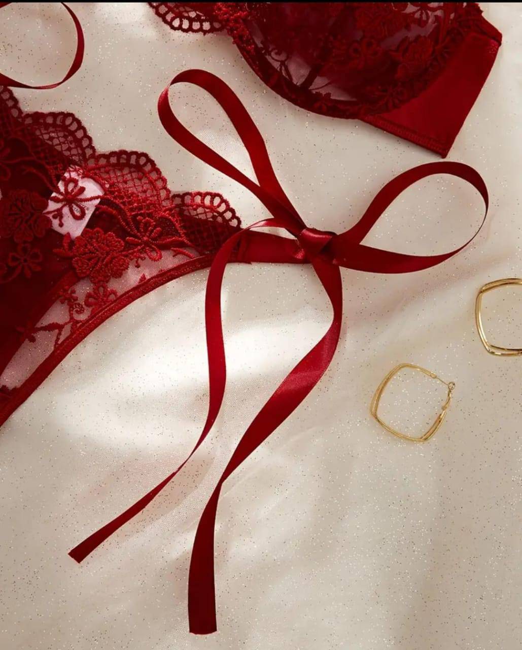 lace bow strap set 2 piece