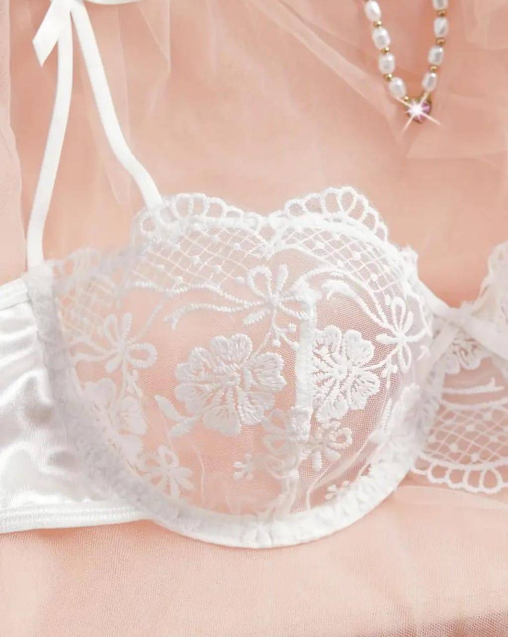 lace bow strap set 2 piece